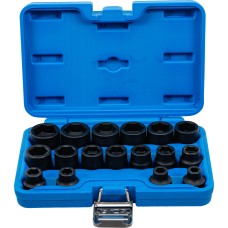BGS Technic Impact Socket Set, Hexagon, extra flat | 12.5 mm (1/2
