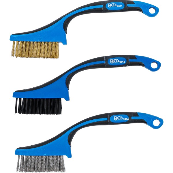 BGS Technic Mini Brush Set | Nylon, Brass, Stainless Steel | 165 mm | 3 pcs. BGS Technic Mini Brush Set | Nylon, Brass, Stainless Steel | 165 mm | 3 pcs.