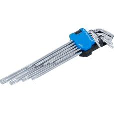 BGS Technic L-Type Wrench Set | extra long + extra short | T-Star (for Torx) T10 - T50 | 9 pcs.