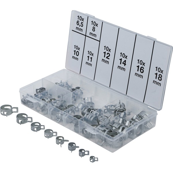BGS Technic Spring Strip Hose Clamp Assortment | 80 pcs. BGS Technic Spring Strip Hose Clamp Assortment | 80 pcs.