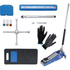 BGS Technic Tire Change Service Set with Floor Jack 1.5 t | 10 pcs. BGS Technic Tire Change Service Set with Floor Jack 1.5 t | 10 pcs.