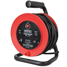 Faithfull Power Plus Open Drum Cable Reel 240 Volt 15 Metre 13 Amp 2 Socket