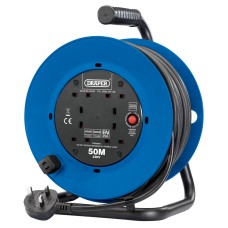 Draper 230V Four Socket Industrial Cable Reel (50m)