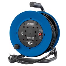 Draper 230V Heavy Duty Industrial Four Socket Cable Reel (25m)