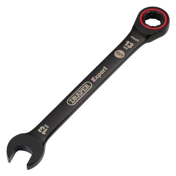 Draper EXPERT 13mm Hi-Torq® Metric Ratchet Combination Spanner - Black Draper EXPERT 13mm Hi-Torq® Metric Ratchet Combination Spanner - Black