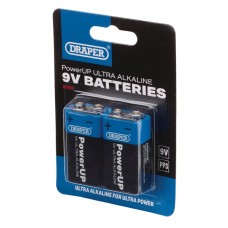 Draper Powerup Ultra Alkaline 9V Batteries (Pack of 2)