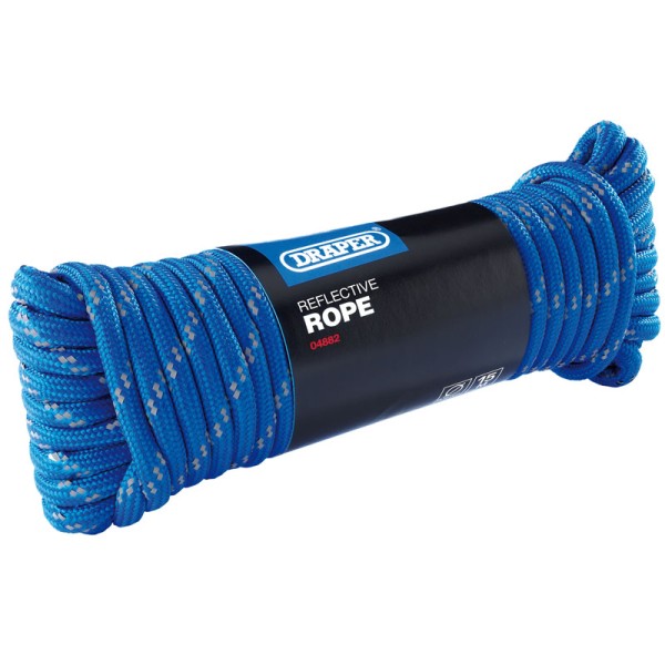 Draper Reflective Polypropylene Rope (15m X 9mm) Draper Reflective Polypropylene Rope (15m X 9mm)