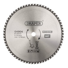 Draper TCT Multi-Purpose Circular Saw Blade 355 x 25.4mm 66T