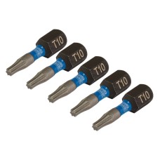 Draper EXPERT T10 x 25mm TX-Star® Impact Screwdriver Bits - 1/4" Hex (Pack of 5)