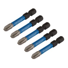 Draper EXPERT No. 3 x 50mm Cross Slot/PH Type Impact Screwdriver Bits - 1/4" Hex (Pack of 5)