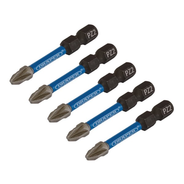 Draper EXPERT No. 2 x 50mm PZ-Type Impact Screwdriver Bits - 1/4" Hex (Pack of 5) Draper EXPERT No. 2 x 50mm PZ-Type Impact Screwdriver Bits - 1/4" Hex (Pack of 5)