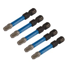 Draper EXPERT No. 3 x 50mm PZ-Type Impact Screwdriver Bits - 1/4" Hex (Pack of 5)