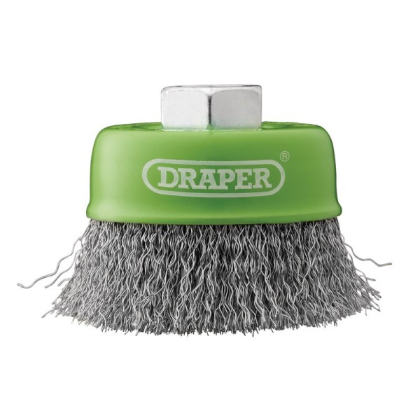 Draper 75mm Stainless-Steel Crimped Wire Cup Brush - M14 Draper 75mm Stainless-Steel Crimped Wire Cup Brush - M14