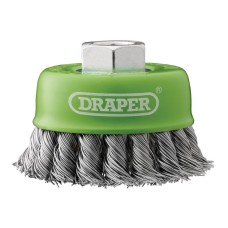 Draper 75mm Stainless-Steel Twist-Knot Wire Cup Brush - M14