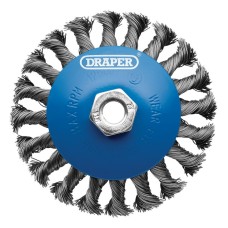 Draper 115mm Steel Bevelled Twist-Knot Wire Wheel Brush - M14