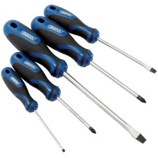 Draper Soft Grip Screwdriver Set, 3 x Plain Slot, 2 x PZ TYPE (5 Piece)