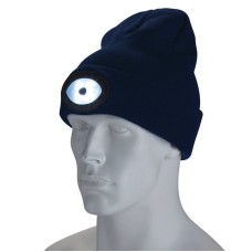 Draper Beanie Hat with Rechargeable Torch 1W / 100 Lumens - One Size (Navy Blue)