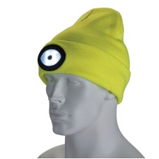 Draper Beanie Hat with Rechargeable Torch 1w /100 Lumens - One Size (High-Vis Yellow)