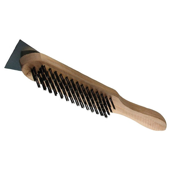 SWP 4 Row Mild Steel Wire Brush with Scraper SWP 4 Row Mild Steel Wire Brush with Scraper