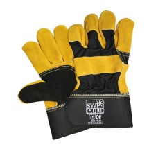 SWP Gold Premium Split Leather Rigger Gloves - Size 10