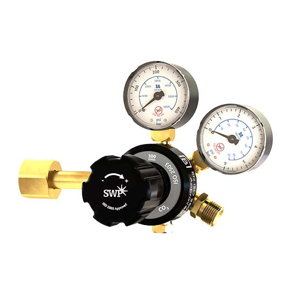 SWP Superflow Female Fitting, Single Stage 2g CO2 4bar - Side Entry Regulator SWP Superflow Female Fitting, Single Stage 2g CO2 4bar - Side Entry Regulator