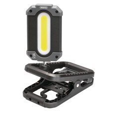 Draper COB LED Rechargeable Work Light and Power Bank with Clamp 10W - 1000 Lumens (USB-C Cable Supplied)