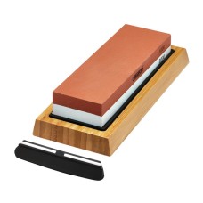 Draper Double Sided Whetstone Sharpening Stone with Non-Slip Base and Angle Guide - 1000/6000 Grit