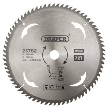 Draper TCT Circular Saw Blade for Wood 315 x 30mm (72T)