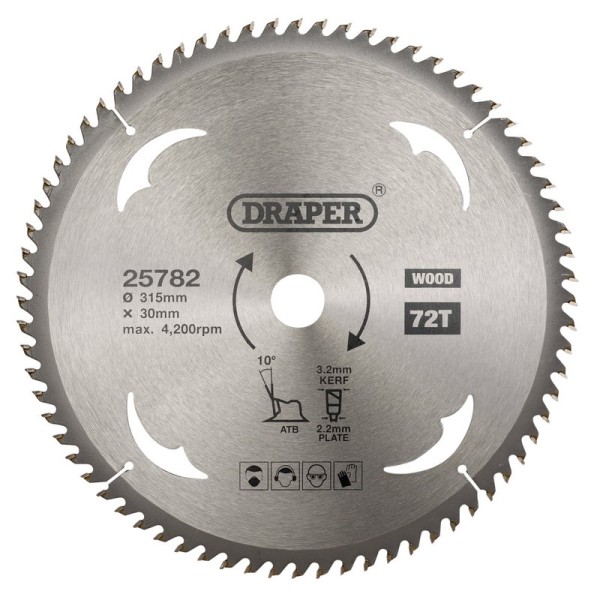 Draper TCT Circular Saw Blade for Wood 315 x 30mm (72T) Draper TCT Circular Saw Blade for Wood 315 x 30mm (72T)