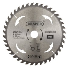 Draper TCT Construction Circular Saw Blade 250 x 30mm (40T)