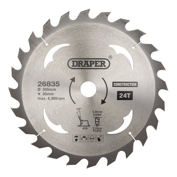 Draper TCT Construction Circular Saw Blade 305 x 30mm (24T) Draper TCT Construction Circular Saw Blade 305 x 30mm (24T)