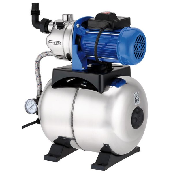 Draper 230V Stainless Steel Booster Pump - 50L/min (800W) Draper 230V Stainless Steel Booster Pump - 50L/min (800W)