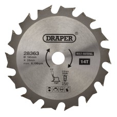 Draper TCT Multi-Purpose Circular Saw Blade 165 x 20mm (14T)