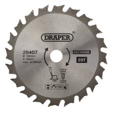 Draper TCT Multi-Purpose Circular Saw Blade 165 x 20mm (20T)