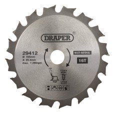 Draper TCT Multi-Purpose Circular Saw Blade 185 x 25.4mm (16T)