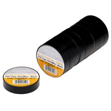 Draper Black PVC Electrical Insulation Tape - 19mm x 33m (Pack of 10) Draper Black PVC Electrical Insulation Tape - 19mm x 33m (Pack of 10)