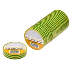 Draper Green/Yellow PVC Electrical Insulation Tape - 19mm x 33m (Pack of 10) Draper Green/Yellow PVC Electrical Insulation Tape - 19mm x 33m (Pack of 10)