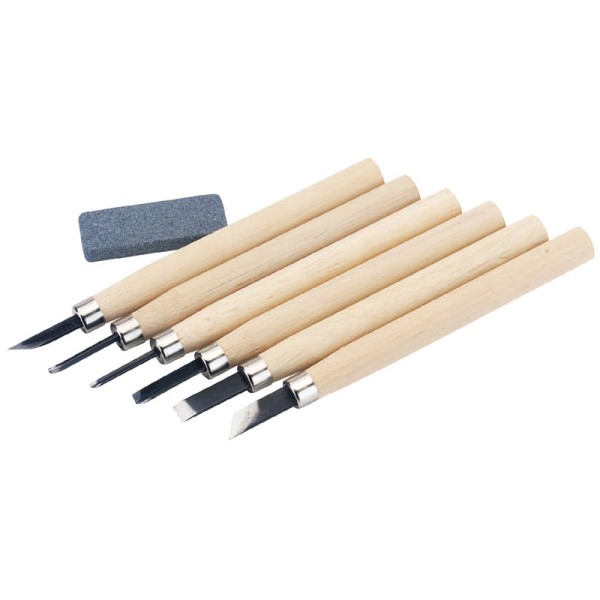 Draper Wood Carving Set With Sharpening Stone (7 Piece) Draper Wood Carving Set With Sharpening Stone (7 Piece)