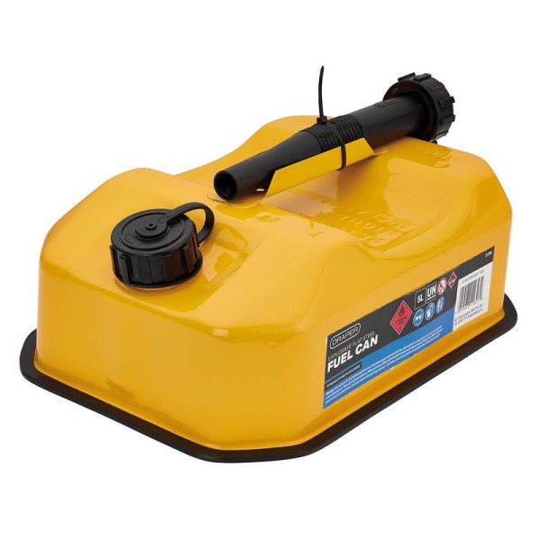 Draper Explosafe Flat Steel Fuel Can - 5L (Yellow) Draper Explosafe Flat Steel Fuel Can - 5L (Yellow)
