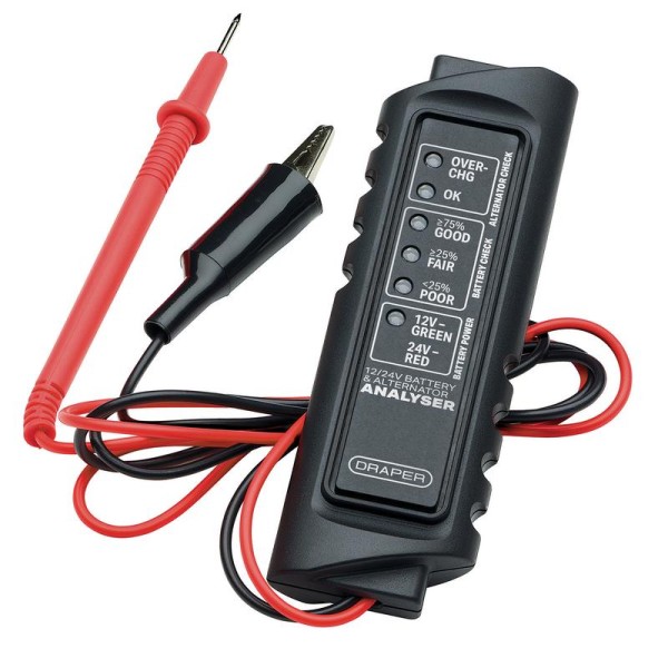 Draper 12/24V Battery and Alternator Analyser Draper 12/24V Battery and Alternator Analyser