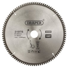 Draper TCT Triple Chip Grind Circular Saw Blade 255 x 30mm (100T)