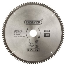 Draper TCT Triple Chip Grind Circular Saw Blade 255 x 30mm (100T)