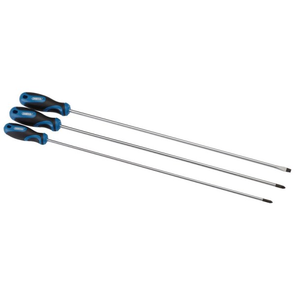 Draper 450mm Extra Long Reach Soft Grip Screwdriver Set (3 Piece) Draper 450mm Extra Long Reach Soft Grip Screwdriver Set (3 Piece)