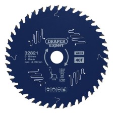 Draper EXPERT TCT Circular Saw Blade for Wood with PTFE Coating 165 x 20mm (40T)