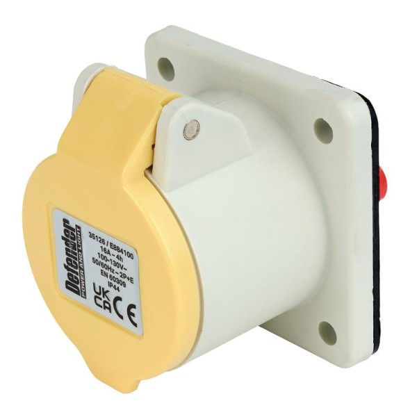 Defender E884100 110V Panel Socket - 16A Defender E884100 110V Panel Socket - 16A