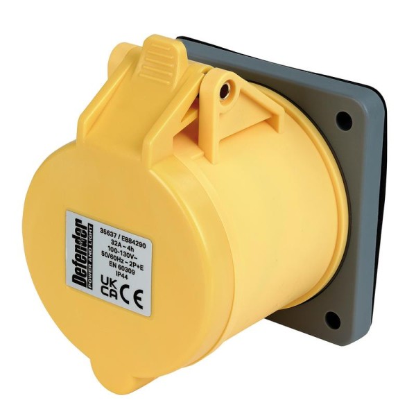 Defender E884290 110V Panel Socket - 32A Defender E884290 110V Panel Socket - 32A