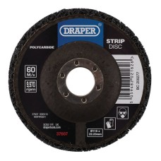 Draper Black Polycarbide Strip Disc 115mm, 22.23mm (180 Grit)