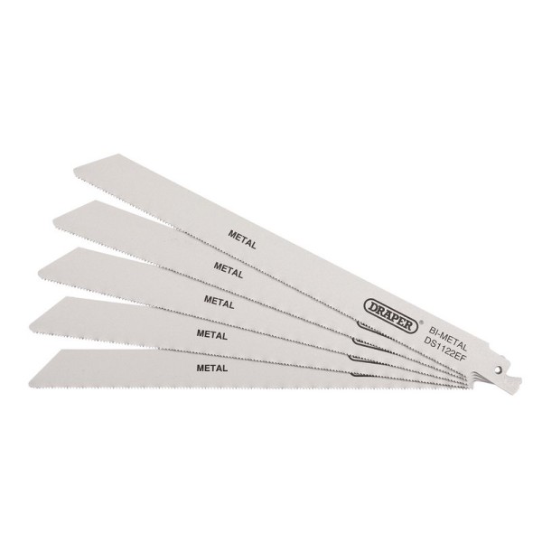 Draper Bi-Metal Reciprocating Saw Blades for Metal Cutting 225mm 18TPI (Pack of 5) Draper Bi-Metal Reciprocating Saw Blades for Metal Cutting 225mm 18TPI (Pack of 5)