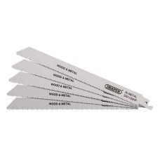 Draper Bi-Metal Reciprocating Saw Blades for Multi-Purpose Cutting 225mm 10TPI (Pack of 5)