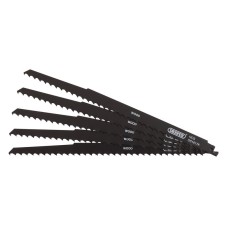 Draper Reciprocating Saw Blades for Pruning & Coarse Wood & Plastic Cutting 300mm 3TPI (Pack of 5)